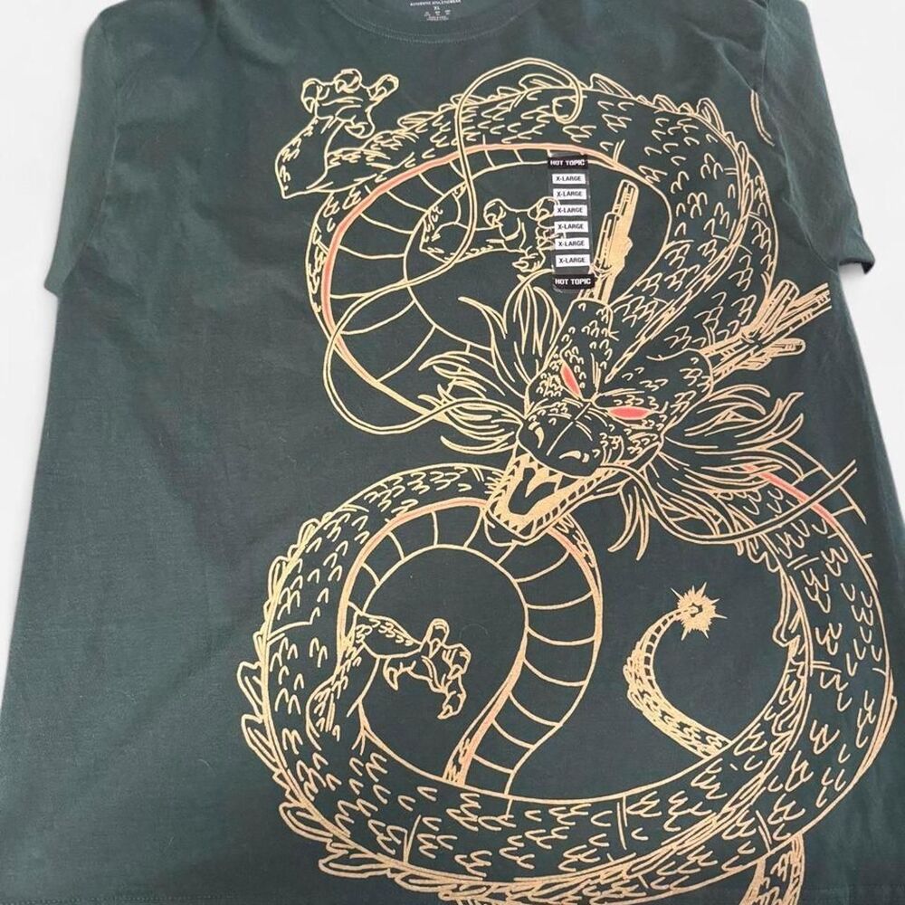 Dragon Ball Z Shenron T-Shirt Mens XL Green Gold Hot Topic NWT
